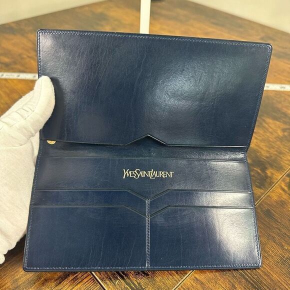 Yves Saint Laurent YSL Vintage Multicolor Two-Tone Long Wallet W/ Added Crossbod - Picture 13 of 16